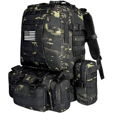 Fr Fashion Co.'S Carry-All Military Tactical Backpack Offers The Most Dependable And Lasting Bag Solution For Those With Everyday Or Tactical Obligations. Crafted With Superior Materials And Fitted With A Thoughtful Design, This Backpack Features A Generous Main Compartment With A Variety Of Pockets For Essential Items. Additionally, Molle Webbing On The Front And Sides Enables You To Attach Extra Pouches Or Items For Extra Storage. Adjustable, Padded Shoulder Straps And A Back Panel Provide Ext Army Rucksack, 72 Hour Emergency Kit, Big Backpack, Camping Rucksack, Molle Bag, Molle Backpack, Hunting Backpacks, Camouflage Backpack, Rucksack Bags