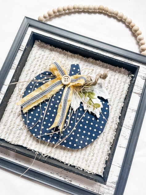 Farmhouse Blue Polka Dot Pumpkin Fall Decor Dollar Tree Home Decor, Harvest Crafts, Farmhouse Blue, Polka Dot Pumpkin, Tree Home Decor, Fall Pumpkin Crafts, Pumpkin Craft, Picture Frame Crafts, Dollar Tree Fall