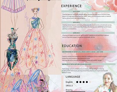 Check out new work on my @Behance profile: "CV Bio - Graphic design, and textile" http://be.net/gallery/101664731/CV-Bio-Graphic-design-and-textile Cv Fashion Designer, Cv Infographic, Creative Cv, Cv Design, Textile Designer, Design Advertising, Graphic Design Advertising, Art Accessories, Adobe Indesign