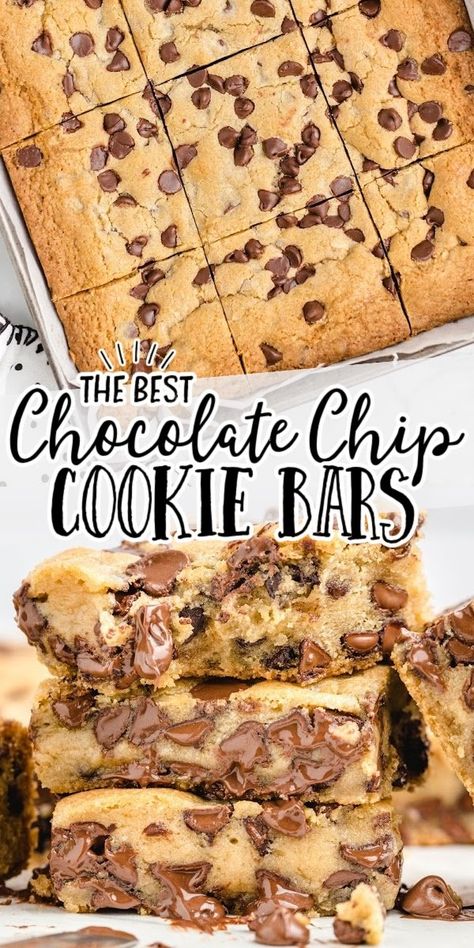 Best Chocolate Chip Cookie Bars, Chocolate Chip Banana Bars, Ice Cream Caramel, Chocolate Chip Cookie Bar Recipe, Chocolate Chip Cheesecake Bars, Cream Caramel, Banana Bars, Chocolate Chip Bars, Best Chocolate Chip