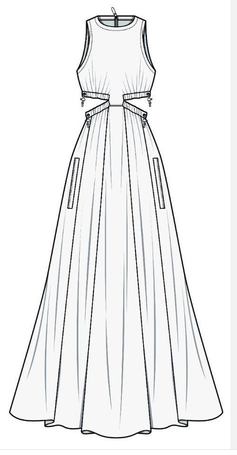 Technical Drawing Fashion Template, Fashion Flats Illustrations Dress, Fashion Design Template Clothes, Fashion Flats Sketches, Dresses Technical Drawing, Fashion Flat Sketches Technical Drawings, Dress Technical Flat, Technical Drawing Fashion Dress, Technical Flats Fashion