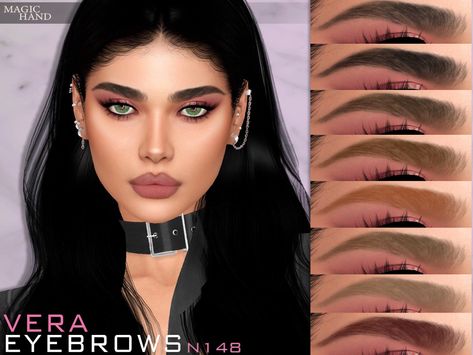 Thick Eyebrows Sims 4 Cc, Sims 4 Thick Eyebrows, Sims Blueprints, Sims Face, Cc Skin, Glitter Eyebrows, Cc Makeup, Eyebrow Slits, Female Sims