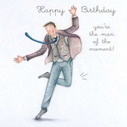 ML118 - The Man of the Moment Berni Parker Designs, Berni Parker, Birthday Man, Happy Birthday Man, Men's Cards, Anniversary Greetings, Retro Birthday, Brown Envelope, Birthday Cards For Men