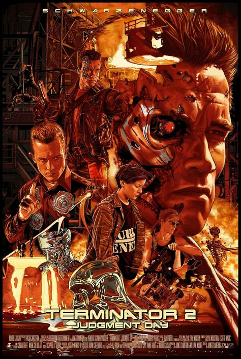 Terminator 2 by Ruiz Burgos Action Films, Terminator 2 Judgment Day, Judgment Day, Best Movie Posters, Cult Movies, Vhs Tape, Sylvester Stallone, Terminator, Action Movies