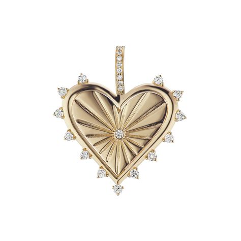 Marlo Laz, Spiked Heart Charm by Marlo Laz - MUSE Showroom Gold Heart Bracelet, Everyday Gifts, Fine Jewels, Body Jewellery, Gold Diamond Rings, Gold Heart, Heart Bracelet, Lotus Flower Tattoo, White Diamonds