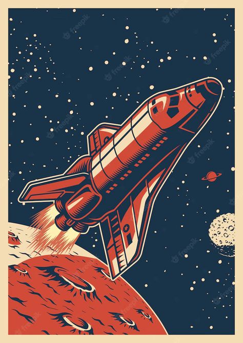 Outer Space Videos, Space Poster Design, Outer Space Drawing, Retro Space Posters, Outer Space Posters, Outer Space Crafts, Posters Aesthetic, Space Vector, Space Drawings