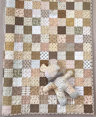 Patchwork Gender Neutral Baby Quilt and Teddy Bear Set White And Beige Quilt, Tela, Patchwork, Quilts Neutral Colors, Quilt Patterns Neutral Colors, Neutral Tone Quilts, Gender Neutral Quilt Patterns, Neutral Patchwork Quilt, Gender Neutral Quilts