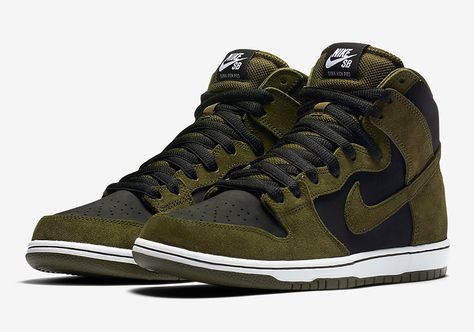 The Nike SB Dunk High Olive (Style Code: 854851-330) will release this coming Spring 2017 season featuring premium suede and nubuck. Details: Urban Shoes, Nike Sb Dunk High, Sb Dunk High, Black Nike Shoes, Kicks Shoes, Jordan Shoes Retro, All Nike Shoes, Nike Air Shoes, Nike Sb Dunk