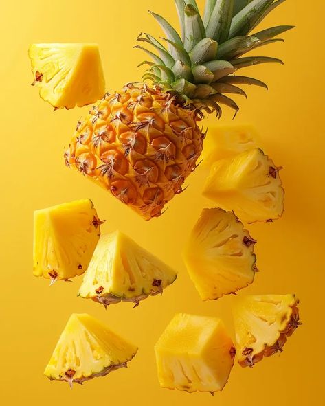 A pineapple is a tropical fruit that is sweet and juicy. It has a yellow skin and green leaves ->> more details in ai-img-gen.com Nature, Tropical Fruit Photography, Pineapple Photography, Nicktoons Unite, Pineapple Backgrounds, Fruit Images, Yellow Fruits, Lemon Boy, Pineapple Leaves