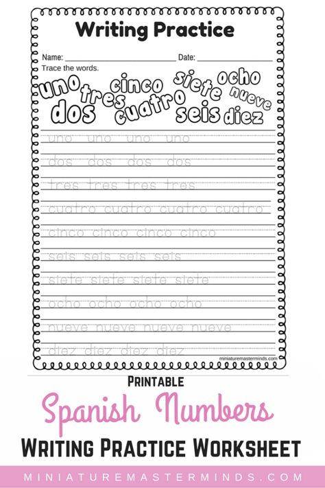 Printable Coloring Pages Counting 1-10 in English and Spanish – Miniature Masterminds Spanish Practice Worksheets, Beginner Spanish Worksheets, Numbers In Spanish, Spanish Practice, Spanish Numbers, Spanish Writing, Numbers Worksheet, Numbers Printable, Writing Practice Worksheets