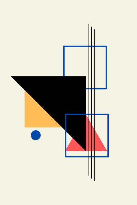 Shape In Art Design, Composition Of Shapes Design, Geometrical Composition Design, Vertical Composition Art, Shape And Line Art, Composition From Shapes, Shapes And Lines Art, Poster Colour Art Design, Abstract Art Frame