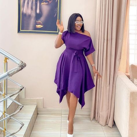 Simple Short Material Gown, Casual Chiffon Short Gowns, Short Flare Gown Styles Chiffon, Handkerchief Gown Styles, Latest Short Gown For Materials, Chiffon Office Gowns For Women, Flare Gown Styles Nigeria, Flay Gown Styles Material, Office Short Gown Styles