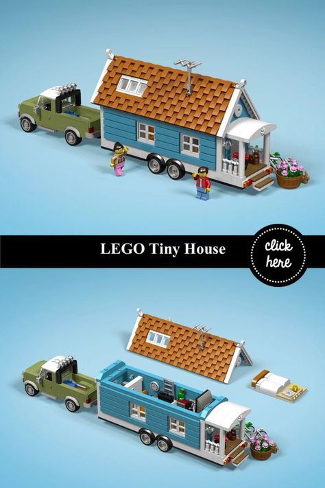 Tiny Lego House, How To Build Lego Stuff, Lego Tiny House, Lego Houses Ideas, Diy Lego Builds, Lego Building Ideas Instructions, What To Build With Legos, Small Lego House, Small Lego Builds