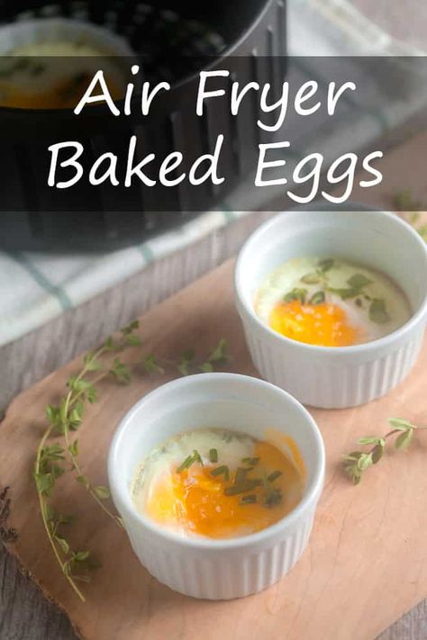 Air Fryer Baked Eggs Breakfast Airfryer, Keto Restart, Airfryer Breakfast, Ramekin Recipe, Ninja Grill, Air Flyer, Cooks Air Fryer, Air Fryer Oven Recipes, Perfect Eggs