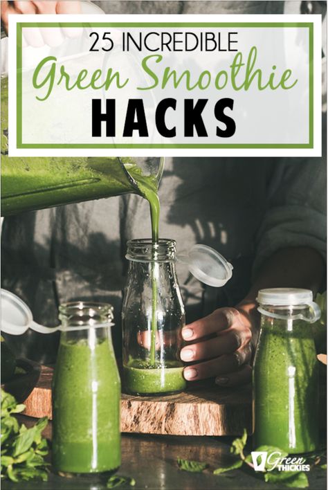 Here's 25 green smoothie hacks to help you speed up, save money, get healthier and enjoy the process a little bit more!  Click the link to find out what those 25 benefits are.  #greenthickies #greensmoothie #greensmoothies #healthy #greensmoothiehacks #leafygreens Smoothie Hacks, Green Thickies, Vegan Facts, Holistic Recipes, Getting More Energy, Enjoy The Process, Muscle Gain, Health And Fitness Articles, Vegan Smoothies