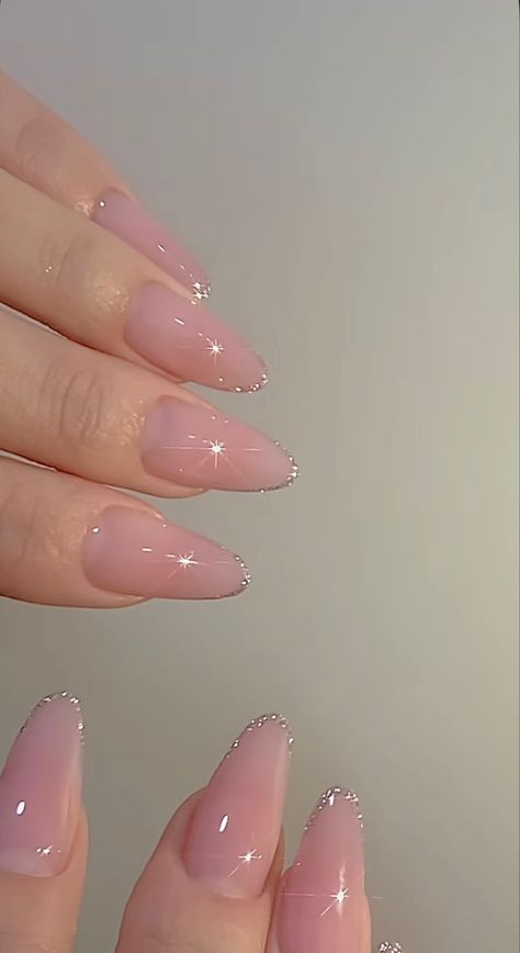 Nude nails Nail Extensions Wedding, Light Colored Nail Ideas, Almond Nude Nail Designs, Nude Acrylic Nails Almond, Almond Nail Extensions, Nude Almond Acrylic Nails, Nude Pink Almond Nails, Nude Nails Aesthetic, Nude Nails Acrylic