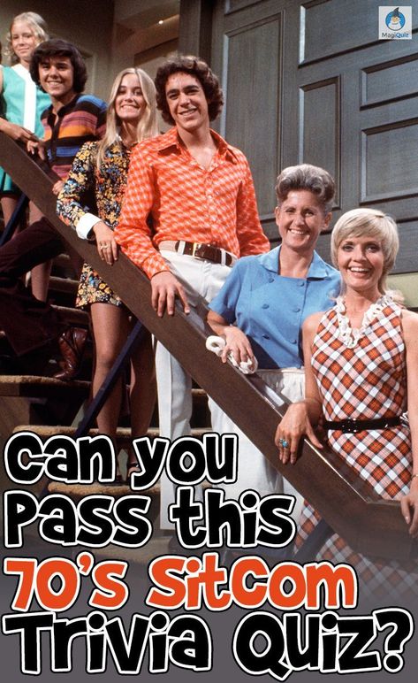 Happy Days were surely Good Times! Were your TV-watching hours during the 70s All In The Family, or were you totally Bewitched by the magic of 70s comedy? Take this pop culture TV sitcom quiz to test your knowledge of those nostalgic classic shows! Tv Show Quizzes, Brady Bunch House, 70s Sitcoms, 70s Memories, Childhood Memories 60's, Tv Quiz, 1960s Tv Shows, Tv Trivia, 70s Tv