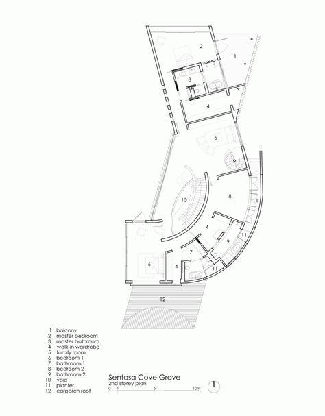 13 Cove Grove / Aamer Architects Curve Building, Thesis Ideas, Concept Models Architecture, Architecture Portfolio Design, Bamboo Architecture, Hotel Plan, Office Space Design, Architectural Design House Plans, Architecture Design Sketch