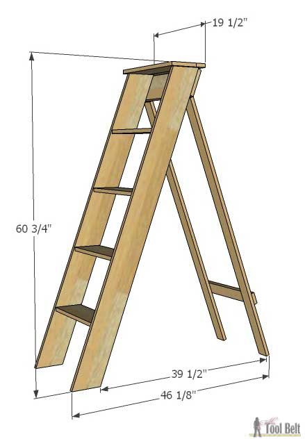 Free plans to build a DIY decorative vintage wood ladder. This vintage inspired ladder makes a unique display for weddings and home decor. Wood Ladder Diy, Wood Ladder Ideas, Diy Wood Ladder, Diy Wooden Ladder, Ladder Diy, Stair Ladder, Diy Ladder, Diy Room Divider, Wood Ladder