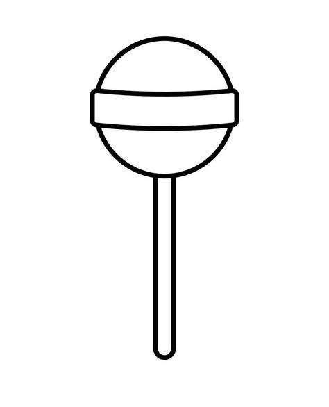 Black and White Lollipop Candy Icon Clipart in Stroke Outline on White Background Lollipop Clipart, Sweets Clipart, Candy Icon, Lollipop Candy, Clipart Black And White, Background Background, Lollipop, The Black, White Background