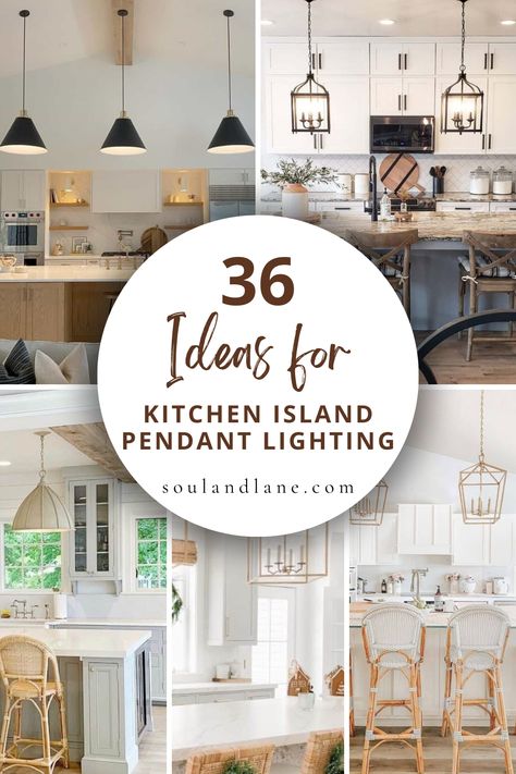 Transform your kitchen island into a dazzling focal point with pendant lighting ideas designed to accessorize and illuminate your space. From elegant glass orbs to industrial-chic metal fixtures, find out how to select pendant lights that reflect your personal style and fit the scale of your kitchen. Get inspired by innovative lighting arrangements that cater to both form and function, ensuring your kitchen island is well-lit for meal prep while also serving as an inviting hub for socializing. Hanging Lights Over Kitchen Island, Kitchen Island Pendant Lighting Ideas, Chandelier Over Kitchen Island, Kitchen Lighting Ideas Over Island, Pendant Lighting Ideas, Kitchen Island Pendant Lighting, Lights Over Island, Island Pendant Lighting, Traditional Kitchen Island