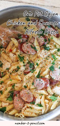 Cajun Chicken And Sausage Alfredo, Chicken And Sausage Alfredo, Meal Plan Women, Chicken Cajun, Cajun Chicken And Sausage, Sausage Alfredo Pasta, Cajun Alfredo, Sausage Alfredo, Alfredo Sauce Recipe Easy