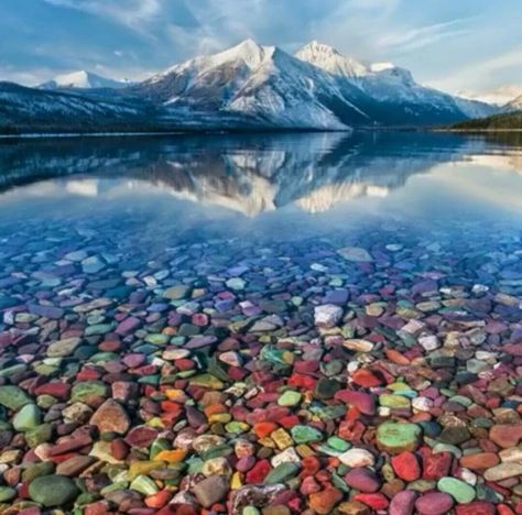 Lake McDonald, Glacier Nat'l Park, Montana Lake Mcdonald Montana, Montana Aesthetic, Glacier National Park Vacation, Monte Everest, Snow Capped Mountains, Lake Mcdonald, Rainbow Rocks, Glacier National Park Montana, Glacier Park