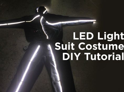 Led Costume Diy, Light Up Costumes Diy, Led Light Costume, 2023 Costumes, Light Up Hoodie, Stick Figure Costume, Light Up Costumes, Halloween Led Lights, Led Costume