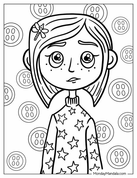 Clipart Coloring Pages, To Color Free Printable, Tv Shows Drawing, Coraline Crafts For Kids, Drawing To Print And Color, Make Your Own Coloring Book, Free Halloween Printables Coloring Pages, Coloring Pages Coraline, Easy Cute Coloring Pages