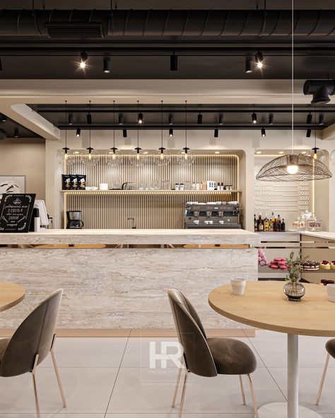 . . . modern coffee shop/restaurant interior design by @hr_design_studio . architect: @haniirezaei . contact us for design and fitout around the world: +989121447543 . . #interiordesign #fitoutinteriors #coffeeshop #restaurantdesign #cafedesign #coffeeshopdesign #interiorcafe #cafedecor #decoration #designideas #istanbulmimar #dubaidesign #interiorfitoutdubai Mood Board Coffee Shop, Counter Cafe, Modern Coffee Shop, Bakery Shop Design, Outdoor Restaurant Design, Interior Fit Out, Coffee Shop Design, Outdoor Restaurant, Conceptual Design