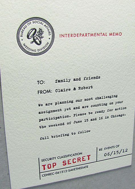 Top Secret Spy Letterpress Wedding Invitation | Digby & Rose Invitations DC James Bond Wedding Invitations, James Bond Theme Party Invitations, 007 Wedding Theme, Secret Wedding Invitation, James Bond Invitation, James Bond Wedding Theme, 007 Invitation, James Bond Party Invitation, 007 Wedding