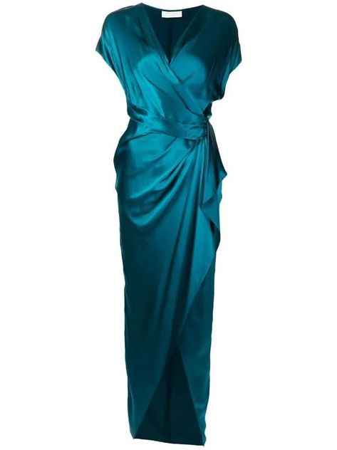 Deep Teal Outfit, Acotar Clothes, Teal Dress For Wedding, Deep Teal Wedding, Farfetch Dress, Witch Film, Teal Gown, Dark Teal Dress, Teal Blue Dress