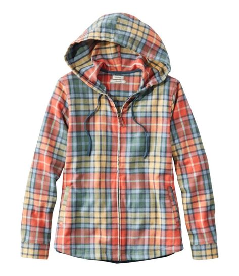 The softest long-lasting flannel, designed for relaxed comfort and warmth in our most easygoing Scotch Plaid Shirt yet. Available in the widest range of 100% authentic Scottish tartans - all specially yarn-dyed so they'll stay bright. Falls at low hip. Relaxed Fit: Our most generous fit sits farthest from the body. Expertly brushed for exceptional softness and warmth. Made of high-quality Portuguese cotton flannel, an L. L. Bean exclusive. Machine wash and dry. Full-front zip. Side pockets. Draw Women’s Flannel Shirt, Hoodie Flannel, Womens Flannel Shirt, Scottish Plaid, Flannel Women, Scottish Tartans, Plaid Fabric, Plaid Flannel Shirt, Woven Top