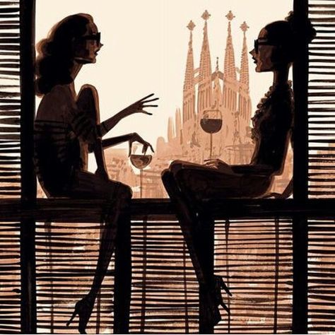 Girl talk Art Du Vin, Contour Drawing, Wine Art, Art Department, E Card, New Poster, Drawing Tutorials, Pics Art, Drawing Tips