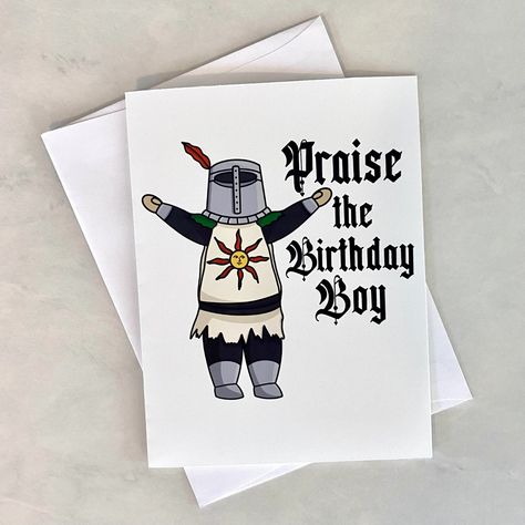 Dark Souls Birthday Party, Nerdy Birthday Card, Dark Souls Birthday, Girl Graduation, Ideas Regalos, Husband Birthday Card, Birthday Cards For Boyfriend, Cards For Boyfriend, Cute Birthday Cards