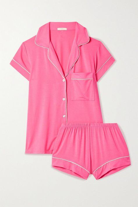 Cute Pjs, Cute Pajama Sets, Pink Pajamas, Estilo Preppy, Cute Pajamas, Preppy Outfits, Net A Porter, Bright Pink, Pajama Set