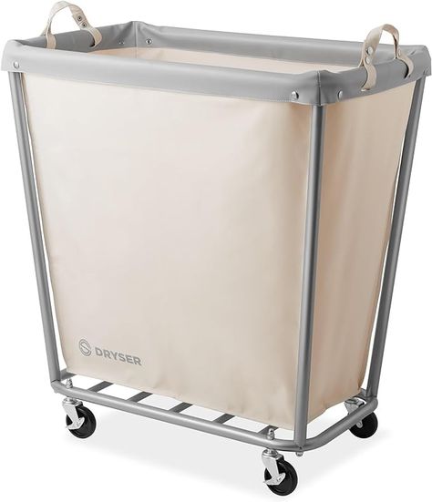 Amazon.com: Dryser Large Commercial Heavy-Duty Rolling Laundry Hamper, Steel Frame Cart on Wheels with Removable Canvas Bin for Hotel or Home - White : Home & Kitchen Laundry Cart On Wheels, Hamper On Wheels, Hamper With Wheels, Laundry Cart, Commercial Laundry, Laundry Sorter, Laundry Care, Swivel Casters, Laundry Storage