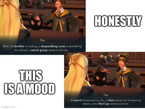 Hogwarts Legacy Memes Funny, Hogwarts Legacy Funny, Hogwarts Mystery Memes, Heri Poter, Hogwarts Mystery Fanart, Harry Potter Hogwarts Mystery, Hogwarts Games, Harry Potter Parody, Very Potter Musical