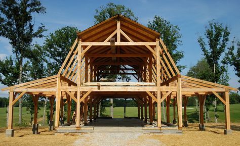 this helps me see the bones Frame House Plans, Timber Frame Pergola, Timber Frame Pavilion, Arched Cabin, Timber Frame Barn, Timber Posts, Timber Frame House, Timber Frames, Barns Sheds