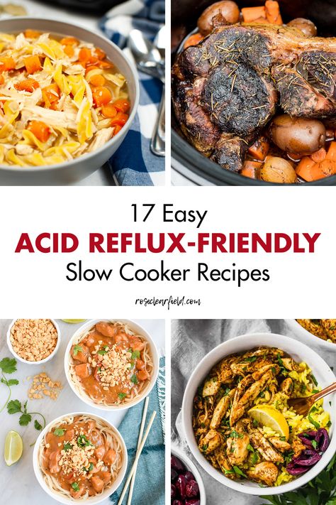 Reflux Recipes Meals, Gerd Slow Cooker Recipes, Silent Reflux Diet Recipes, Diet For Gerd Easy Recipes, Low Acidic Dinner Recipes, Chicken Recipes For Gerd Diet, Easy On Stomach Dinner, Easy Gerd Meals, Gerd Rice Recipes