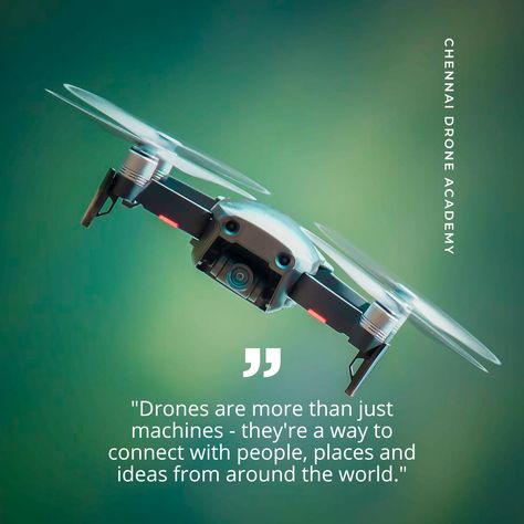 A drone flying sideways against a blue sky. Drone Quotes, Quotes About Photography, Our Place, Connecting People, Drone Photography, Modern Life, Drones, Connect With People, Around The Worlds