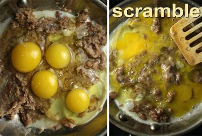 Breakfast Refried Beans, Eggs And Refried Beans Breakfast, Refried Beans And Eggs, Egg Burrito, Country Sausage, Breakfast Beans, Refried Beans Recipe, Beans And Sausage, Country Breakfast