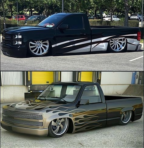 Obs Chevy Paint Jobs, S10 Extreme, Chevy Obs, Truck Paint Jobs, Sierra Gmc, Low Trucks, Obs Chevy, Chevy Stepside, Bagged Trucks