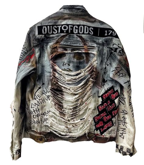 DustOfGods by Antonio Tadrissi on Instagram: “RECENT COMMISSION FOR @mrdannyfernandes 💥💥” Dust Of Gods, Layered Style, Custom Jeans, Jeans Jacket, Layer Style, Central African, Diy Clothes, Jean Jacket, Embellishments