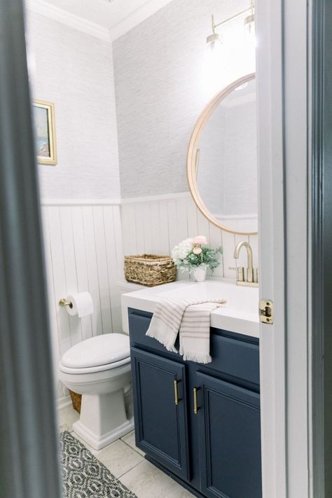 Powder Room Reno, Powder Room Renovation, Half Bath Remodel, Powder Room Remodel, Powder Bathroom, Powder Room Makeover, Powder Room Decor, Colors Schemes, Powder Room Small