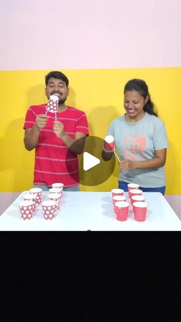 New Games For Adults, Paper Cup Games, Cup Games For Kids, Flippy Cup Game, Family Games With Cups, Games With Cups, Cup Challenge, Family Challenge Games, Ping Pong Cup Game For Kids