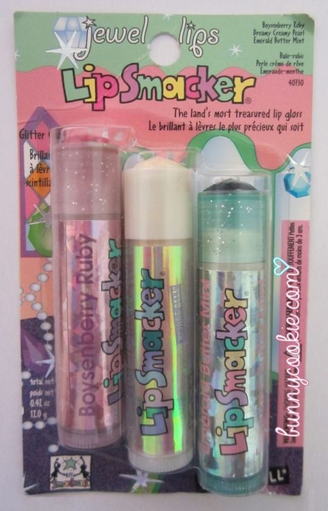 Jewel Lips Lip Smackers - Boysenberry Ruby - Dreamy Creamy Pearl - Emerald Butter Mint Bonne Bell, Chapstick Lip Balm, Childhood Memories 90s, Lip Balm Collection, 90s Girl, Lip Gloss Collection, Flavored Lip Balm, Lip Smackers, Gloss Labial