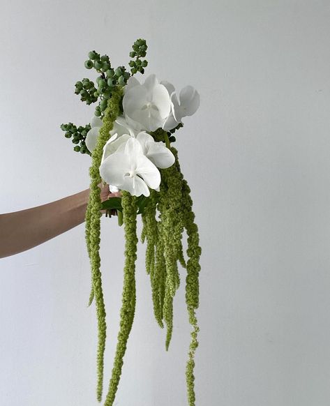 White Green And Gold Bridal Bouquet, Clean Wedding Bouquet, Ethereal Wedding Bouquet, Unique Bridesmaid Bouquet, Photoshoot Bouquet, Green Flowers Bouquet, Hawaiian Bouquet, Purple White Wedding, Tropical Bridal Bouquet