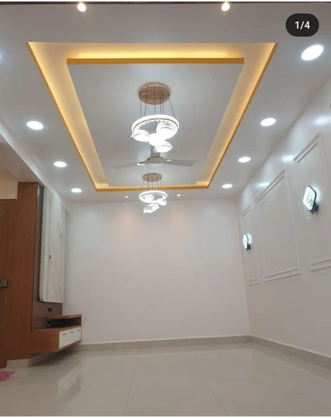 Pop Lighting Ideas In Hall, Pop Sealing Design For Hall, Pop Ceiling Hall Design, Pop Design For Hall 2024, Forseelin Design, Home Pop Design Hall, Gypsum Ceiling Bedroom, Simple Ceiling Ideas, Pop Celling Design Bedrooms