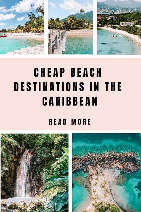 These are some of the cheapest beach destinations in the Caribbean for a fun and affordable vacation. Beach Vacation On A Budget, Cheap Tropical Destinations, Budget Beach Vacation, Cheap Caribbean Vacations, Beach Vacation Destinations, Best Tropical Vacations, Cheap Beach Vacations, Nature Destinations, Affordable Vacations